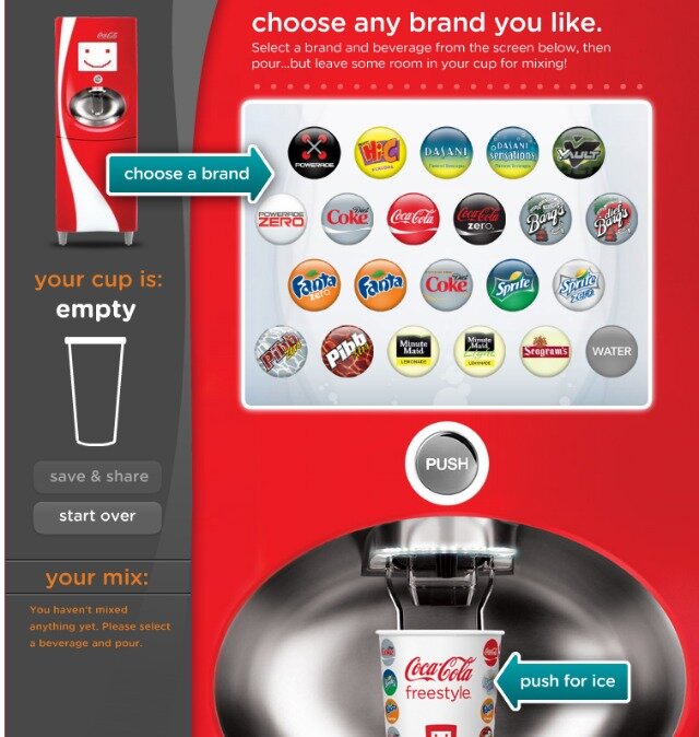 Активности брендов на Facebook - приложение Coca-Cola Freestyle